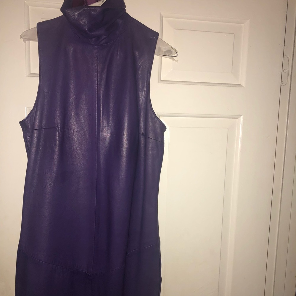 Purple Leather Dress